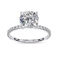 thumbnail image 1 of IGI Certified Lab Grown Diamond Engagement Ring | Center 8mm Cushion Cut Solitaire Stackable Promise Rings For Women In 18k Solid White Gold | F-G, VS-SI Quality (2.95 Ctw) Ring Size-8.5, 1 of 7