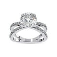 thumbnail image 1 of IGI Certified Lab Grown Diamond Engagement Ring | Center 8mm Cushion Cut Split Shank Solitaire Hidden Halo Wedding Rings For Women In 14k Solid White Gold | F-G, VS-SI Quality (2.45 Ctw) Ring Size-10, 1 of 4