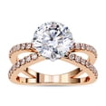 thumbnail image 1 of IGI Certified Lab Grown Diamond Engagement Ring | Center 8mm Round Cut Split Shank Solitaire Wedding Anniversary Rings For Women In 14k Solid Rose Gold | F-G, VS-SI Quality (2.25 Ctw) Ring Size-9, 1 of 4