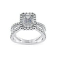 thumbnail image 1 of IGI Certified Lab Grown Diamond Engagement Ring | Center 8x6mm Emerald Cut Split Shank Halo Solitaire Wedding Anniversary Rings For Women 14k White Gold | F-G, VS-SI Quality (2.15 Ctw) Ring Size-10, 1 of 7