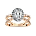 thumbnail image 1 of IGI Certified Lab Grown Diamond Engagement Ring | Center 8x6mm Oval Cut Split Shank Halo Solitaire Wedding Anniversary Rings For Women 14k Solid Rose Gold | F-G, VS-SI Quality (1.55 Ctw) Ring Size-8.5, 1 of 7