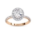 thumbnail image 1 of IGI Certified Lab Grown Diamond Engagement Ring | Center 8x6mm Oval Half Eternity Halo Solitaire Anniversary Wedding Rings For Women 18K Solid Rose Gold | F-G, VS-SI Quality (1.70 Ctw) Size-9.5, 1 of 6