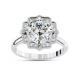 thumbnail image 1 of IGI Certified Lab Grown Diamond Engagement Ring | Center 9MM Cushion Cut Floral Halo Solitaire Wedding Rings For Women In 14k Solid White Gold | F-G, VS-SI Quality (3.50 Ctw) Ring Size-10, 1 of 7