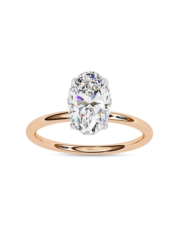 IGI Certified Lab Grown Diamond Engagement Ring | Center 9x6mm Oval Cut Solitaire Stackable Wedding Promise Rings For Women 14k Solid Rose Gold | F-G, VS-SI Quality (1.25 Ctw) Ring Size-4.5