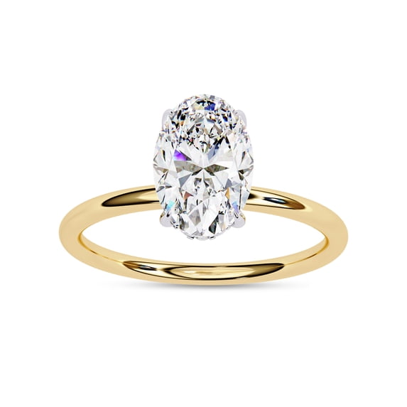 IGI Certified Lab Grown Diamond Engagement Ring | Center 9x6mm Oval Cut Solitaire Stackable Wedding Promise Rings For Women 14k Solid Yellow Gold | F-G, VS-SI Quality (1.25 Ctw) Ring Size-9