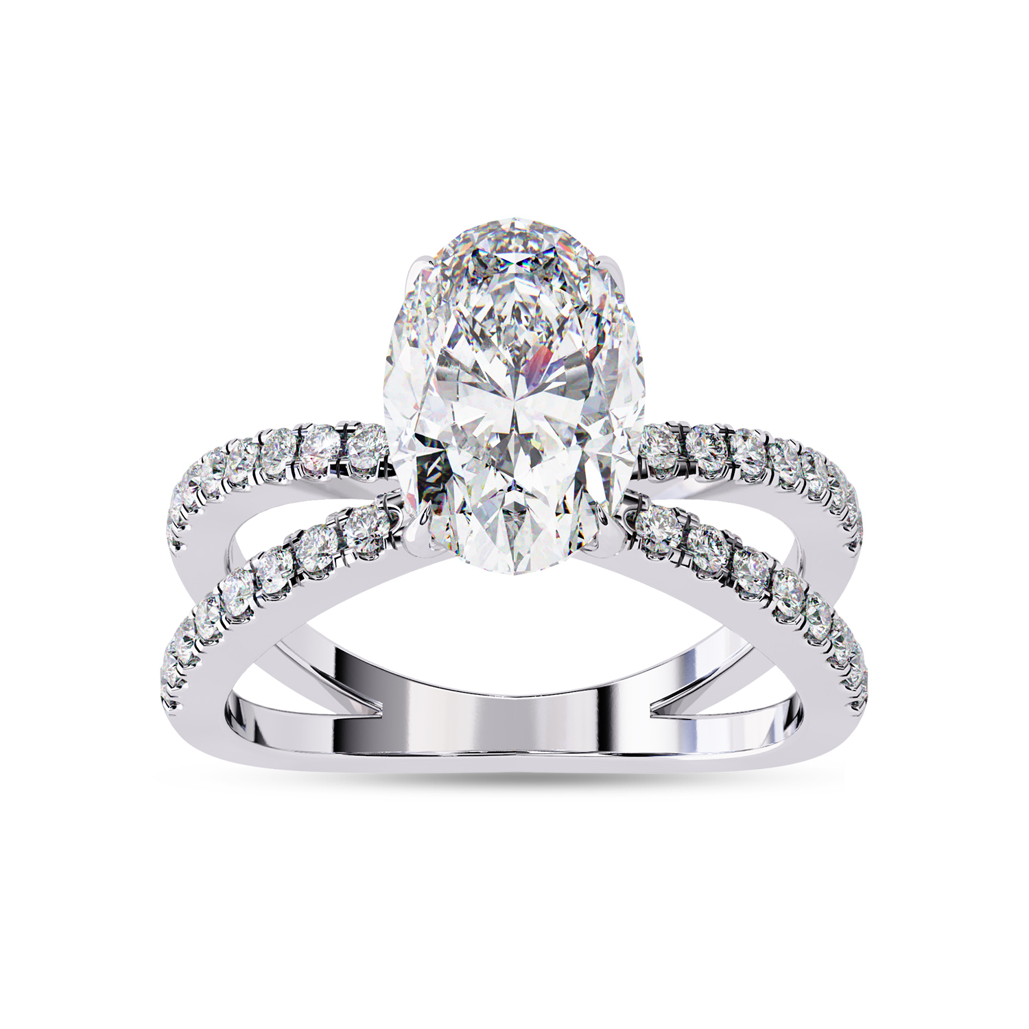 IGI Certified Lab Grown Diamond Engagement Ring | Center 9x6mm Oval Cut ...