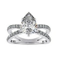 thumbnail image 1 of IGI Certified Lab Grown Diamond Engagement Ring | Center 9x6mm Pear Cut Split Shank Solitaire Wedding Anniversary Rings For Women In 14k Solid White Gold | F-G, VS-SI Quality (1.85 Ctw) Ring Size-5, 1 of 7