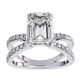 thumbnail image 1 of IGI Certified Lab Grown Diamond Engagement Ring | Center 9x7mm Emerald Cut Split Shank Solitaire Wedding Anniversary Rings For Women 14k Solid White Gold | F-G, VS-SI Quality (2.90 Ctw) Ring Size-7.5, 1 of 7
