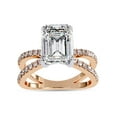 thumbnail image 1 of IGI Certified Lab Grown Diamond Engagement Ring | Center 9x7mm Emerald Cut Split Shank Solitaire Wedding Anniversary Rings For Women In 18k Solid Rose Gold | F-G, VS-SI Quality (2.90 Ctw) Ring Size-6, 1 of 7