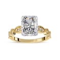 thumbnail image 1 of IGI Certified Lab Grown Diamond Engagement Ring | Center 9x7mm Radiant Cut Beaded Solitaire Stackable Promise Rings For Women In 14k Solid Yellow Gold | F-G, VS-SI Quality (3.20 Ctw) Ring Size-4, 1 of 7