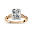 thumbnail image 1 of IGI Certified Lab Grown Diamond Engagement Ring | Center 9x7mm Radiant Cut Beaded Solitaire Stackable Promise Rings For Women In 18K Solid Rose Gold | F-G, VS-SI Quality (3.20 Ctw) Ring Size-5, 1 of 7