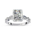 thumbnail image 1 of IGI Certified Lab Grown Diamond Engagement Ring | Center 9x7mm Radiant Cut Beaded Solitaire Stackable Promise Rings For Women In 18k Solid White Gold | F-G, VS-SI Quality (3.20 Ctw) Ring Size-7.5, 1 of 7