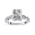 thumbnail image 1 of IGI Certified Lab Grown Diamond Engagement Ring | Center 9x7mm Radiant Cut Beaded Solitaire Stackable Promise Rings For Women In 18k Solid White Gold | F-G, VS-SI Quality (3.20 Ctw) Ring Size-10, 1 of 7