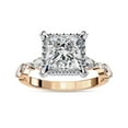 thumbnail image 1 of IGI Certified Lab Grown Diamond Engagement Ring For Women | Center 7MM Princess Cut Halo Solitaire Wedding Promise Rings For Her In 14k Solid Rose Gold | F-G, VS-SI Quality (3.10 Ctw) Ring Size-9, 1 of 6