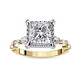 thumbnail image 1 of IGI Certified Lab Grown Diamond Engagement Ring For Women | Center 7MM Princess Cut Halo Solitaire Wedding Promise Rings For Her In 18K Solid Yellow Gold | F-G, VS-SI Quality (3.10 Ctw) Ring Size-9.5, 1 of 7