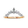 thumbnail image 1 of IGI Certified Lab Grown Diamond Half Eternity Curved Crown Rings for Women, Marquise And Round Cut Diamond Engagement Ring In 14K Solid Rose Gold F-G, VS-SI Quality (0.40 Cttw) Ring Size-4.5, 1 of 3