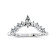 thumbnail image 1 of IGI Certified Lab Grown Diamond Half Eternity Curved Crown Rings for Women, Marquise And Round Cut Diamond Engagement Ring In 14K Solid White Gold F-G, VS-SI Quality (0.40 Cttw) Ring Size-5, 1 of 4