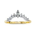 thumbnail image 1 of IGI Certified Lab Grown Diamond Half Eternity Curved Crown Rings for Women, Marquise And Round Cut Diamond Engagement Ring In 14K Solid Yellow Gold F-G, VS-SI Quality (0.40 Cttw) Ring Size-7, 1 of 2