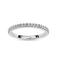 thumbnail image 1 of AFFY IGI Certified Lab Grown Diamond Half Eternity Wedding Band Rings for Women, 1/5ctw Round Cut Diamond Anniversary Ring In 14K Solid White Gold F-G, VS-SI Quality (0.20 Cttw) Ring Size-4, 1 of 6