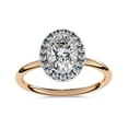 thumbnail image 1 of IGI Certified Lab Grown Diamond Halo Solitaire Engagement Rings for Women, Center 8x6mm Oval Cut Anniversary Wedding Rings In 14K Solid Rose Gold F-G, VS-SI Quality (1.25 Cttw) Ring Size-7, 1 of 1