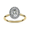 thumbnail image 1 of IGI Certified Lab Grown Diamond Halo Solitaire Engagement Rings for Women, Center 8x6mm Oval Cut Anniversary Wedding Rings In 14K Solid Yellow Gold F-G, VS-SI Quality (1.25 Cttw) Ring Size-6, 1 of 7