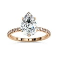 thumbnail image 1 of IGI Certified Lab Grown Diamond Hidden Halo Solitaire Engagement Ring, Center 10x7mm Pear Cut Stackable Wedding Rings For Women In 18K Solid Rose Gold F-G, VS-SI Quality (2.10 Cttw) Ring Size-7.5, 1 of 6