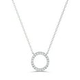 thumbnail image 1 of IGI Certified Lab Grown Diamond Open Circle Pendant Necklace for Women | Round Cut Diamond Necklace with 18 Inch Cable Chain 14K Solid White Gold F-G, VS-SI Quality (0.33 Ctw), 1 of 5
