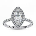 thumbnail image 1 of IGI Certified Lab Grown Diamond Ring | Center 10x5MM Marquise Cut Solitaire Halo Engagement Promise Rings For Women In 18k Solid White Gold | F-G, VS-SI Quality (1.16 Ctw) Ring Size-6, 1 of 7