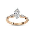 thumbnail image 1 of IGI Certified Lab Grown Diamond Ring | Center 10x5mm Marquise Cut Solitaire Engagement Promise Rings For Women In 14k Solid Rose Gold | F-G, VS-SI Quality (1.25 Ctw) Ring Size-8, 1 of 7