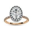 thumbnail image 1 of IGI Certified Lab Grown Diamond Ring | Center 9x6mm Oval Cut Halo Solitaire Engagement Promise Rings For Women In 18k Solid Rose Gold | F-G, VS-SI Quality (2.05 Ctw) Ring Size-9, 1 of 7
