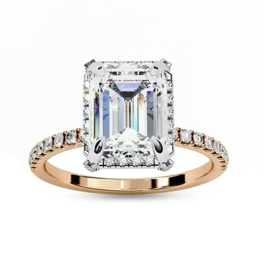 IGI Certified Lab Grown Diamond Ring | Center 9x7MM Emerald Cut Solitaire Engagement Promise Rings For Women In 18k Solid Rose Gold | F-G, VS-SI Quality (2.80 Ctw) Ring Size-10