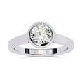 thumbnail image 1 of IGI Certified Lab Grown Diamond Solitaire Engagement Rings for Women, Center 5.5mm Round Cut Bezel Set Anniversary Wedding Rings In 18K Solid White Gold F-G, VS-SI Quality (0.65 Cttw) Ring Size-8, 1 of 7