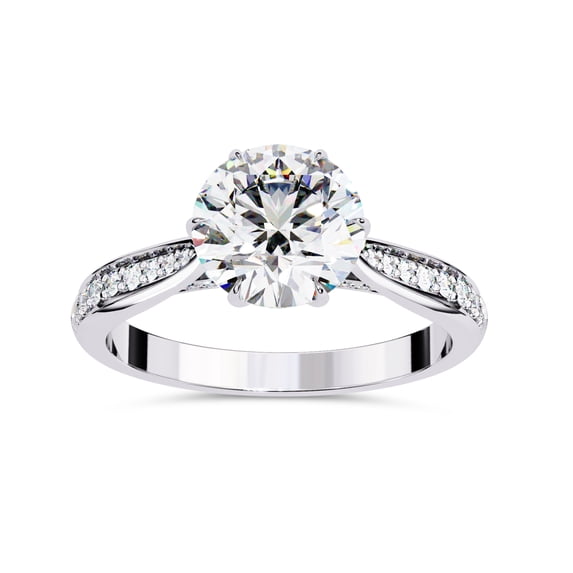 IGI Certified Lab Grown Diamond Solitaire Engagement Rings for Women, Center 6.5mm Round Cut 6-Prong Anniversary Wedding Ring In 18K Solid White Gold F-G, VS-SI Quality (1.15 Cttw) Ring Size-6