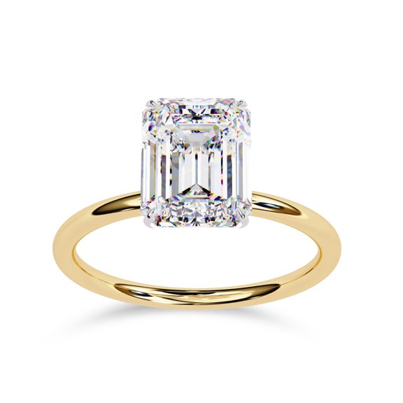 IGI Certified Lab Grown Diamond Solitaire Engagement Rings For Women, Center 9x7mm Emerald Cut 4-Prong Anniversary Wedding Ring In 14K Solid Yellow Gold F-G, VS-SI Quality (2.50 Cttw) Ring Size-7