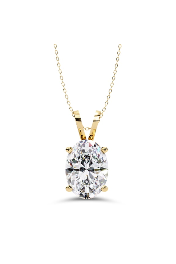 IGI Certified Lab Grown Diamond Solitaire Pendant Necklace for Women | 10.5x7.6mm Oval Cut Diamond Necklace with 18 Inch Chain 14K Solid Yellow Gold F-G, VS-SI Quality (2.50 Cttw)