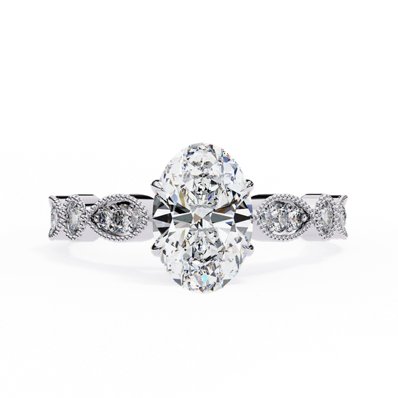 IGI Certified Lab Grown Oval Diamond, 4 Prongs Wedding Ring, Oval Cut White Gold Engagement Ring, Wedding Anniversary Gift Ring For Bridal