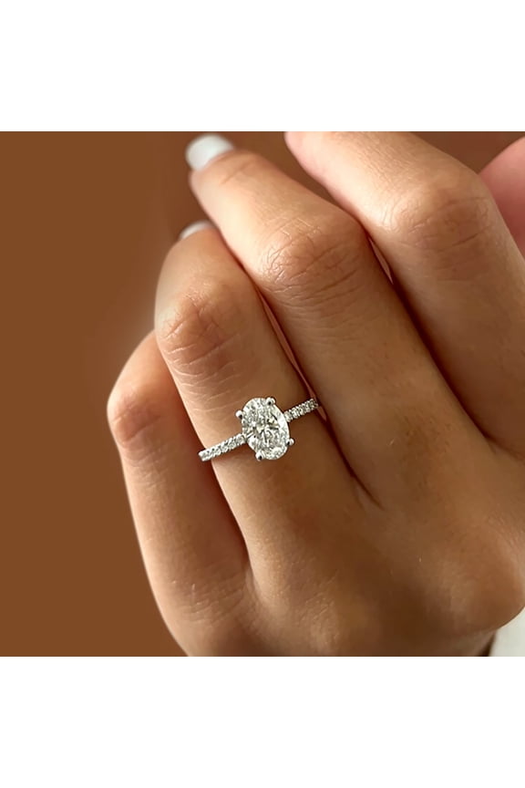 IGI Certified Lab Grown Oval Diamond Ring 1.40 Carat E F VVS2 18k Yellow Gold CVD