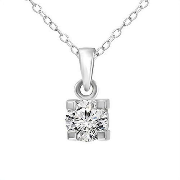 IGI Certified Natural Diamond Pendant 10K White Gold 3/4 carat 100% Real Diamond Flat Prong Solitaire Pendant For Women (3/4 CTTW, HI Color, I2-I3 Clarity, WITH GOLD CHAIN)