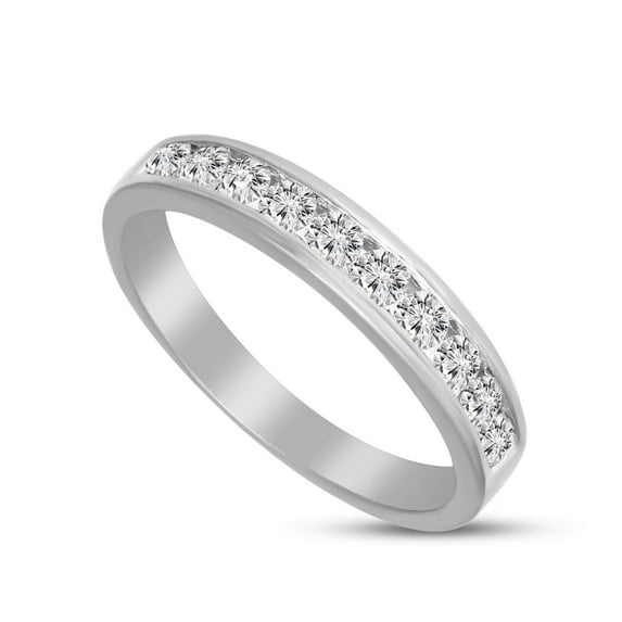 IGI Certified Natural Diamond Ring 10K White Gold 1/2 carat 100% Real Diamond Engagement Band Ring For Women ( 1/2 CTTW, GH Color, I1-I2 Clarity Diamond Jewelry For Women)