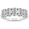 thumbnail image 1 of IGI Certified Oval Shape Lab Grown Diamond Anniversary Band Ring For Women | 5 Stone 5 CT TW In 14K White Gold | FG-VS1-VS2 Quality Serafina Friendly Diamonds Band Ring, 1 of 5