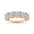 thumbnail image 1 of IGI Certified Round Shape Lab Grown Diamond Anniversary Band Ring For Women | 5 Stone 3 CT TW In 14K Rose Gold | FG-VS1-VS2 Quality Noella Friendly Diamonds Band Ring, 1 of 5