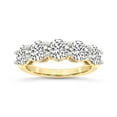 thumbnail image 1 of IGI Certified Round Shape Lab Grown Diamond Anniversary Band Ring For Women | 5 Stone 6 CT TW In 14K Yellow Gold | FG-VS1-VS2 Quality Elowyn Friendly Diamonds Band Ring, 1 of 5