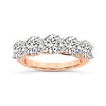 thumbnail image 1 of IGI Certified Round Shape Lab Grown Diamond Anniversary Band Ring For Women | 5 Stone 1 CT TW 14K Rose Gold | FG-VS Quality Valentina Friendly Diamonds Band Ring, 1 of 6