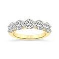thumbnail image 1 of IGI Certified Round Shape Lab Grown Diamond Anniversary Band Ring For Women | 5 Stone 2 CT TW 14K Yellow Gold | FG-VS Quality Camille Friendly Diamonds Band Ring, 1 of 5