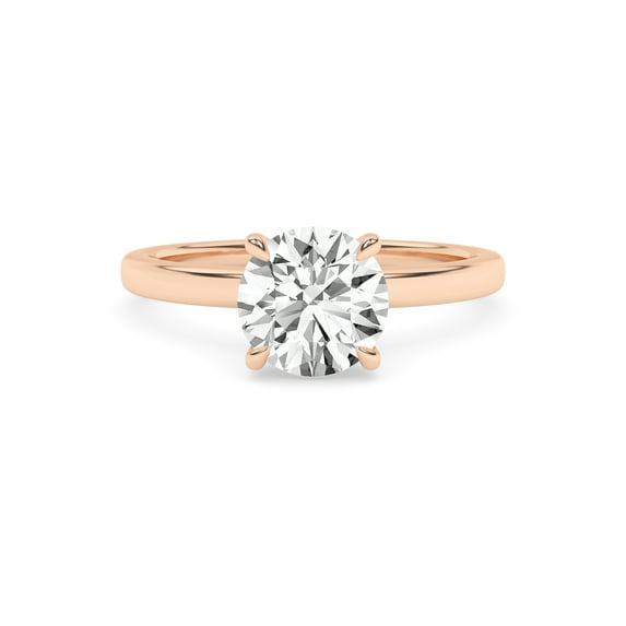 IGI Certified Solitaire Engagement Rings For Women, 1.10 Carat (ctw) Round Lab Grown Diamond Promise Ring For Her In 18k Solid Rose Gold | F-G, VS-SI Quality Ring Size-8