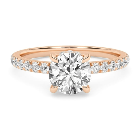 IGI Certified Solitaire Engagement Rings For Women, 1.40 Carat (ctw) Lab Grown Diamond Eternity Promise Ring For Her In 18k Solid Rose Gold | F-G, VS-SI Quality Ring Size-9.5
