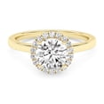 thumbnail image 1 of IGI Certified Solitaire Halo Engagement Rings For Women, 1.20 Carat (ctw) Round Lab Grown Diamond Promise Ring For Her In 14k Solid Yellow Gold | F-G, VS-SI Quality Ring Size-7.5, 1 of 4