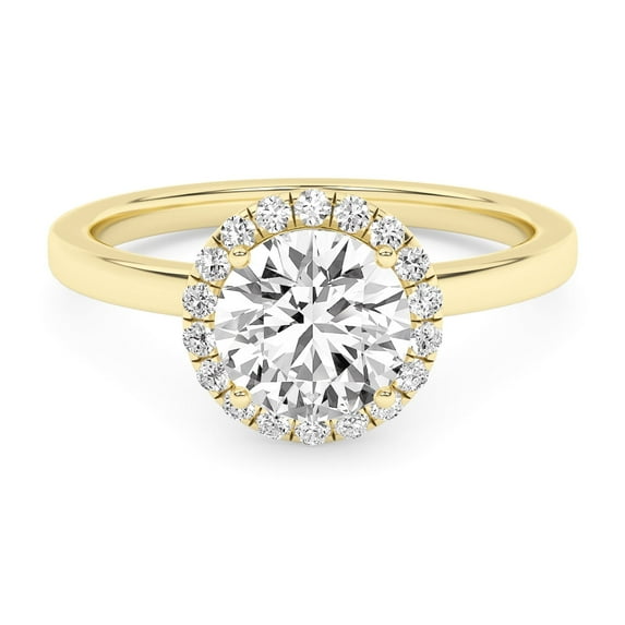 IGI Certified Solitaire Halo Engagement Rings For Women, 1.20 Carat (ctw) Round Lab Grown Diamond Promise Ring For Her In 18k Solid Yellow Gold | F-G, VS-SI Quality Ring Size-8