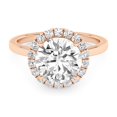 thumbnail image 1 of IGI Certified Solitaire Halo Engagement Rings For Women, 2.33 Carat (ctw) Round Lab Grown Diamond Promise Ring For Her In 14k Solid Rose Gold | F-G, VS-SI Quality Ring Size-4, 1 of 4