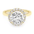 thumbnail image 1 of IGI Certified Solitaire Halo Engagement Rings For Women, 2.33 Carat (ctw) Round Lab Grown Diamond Promise Ring For Her In 18k Solid Yellow Gold | F-G, VS-SI Quality Ring Size-8.5, 1 of 4